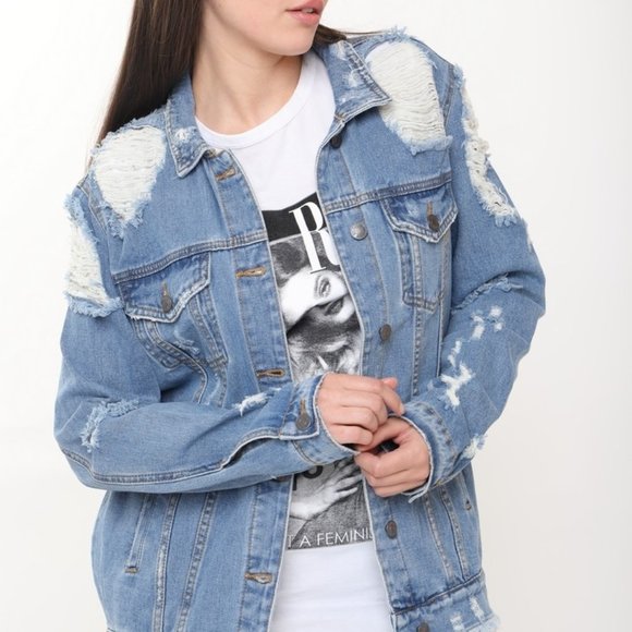 Distressed Denim Jacket - Picture 7 of 8